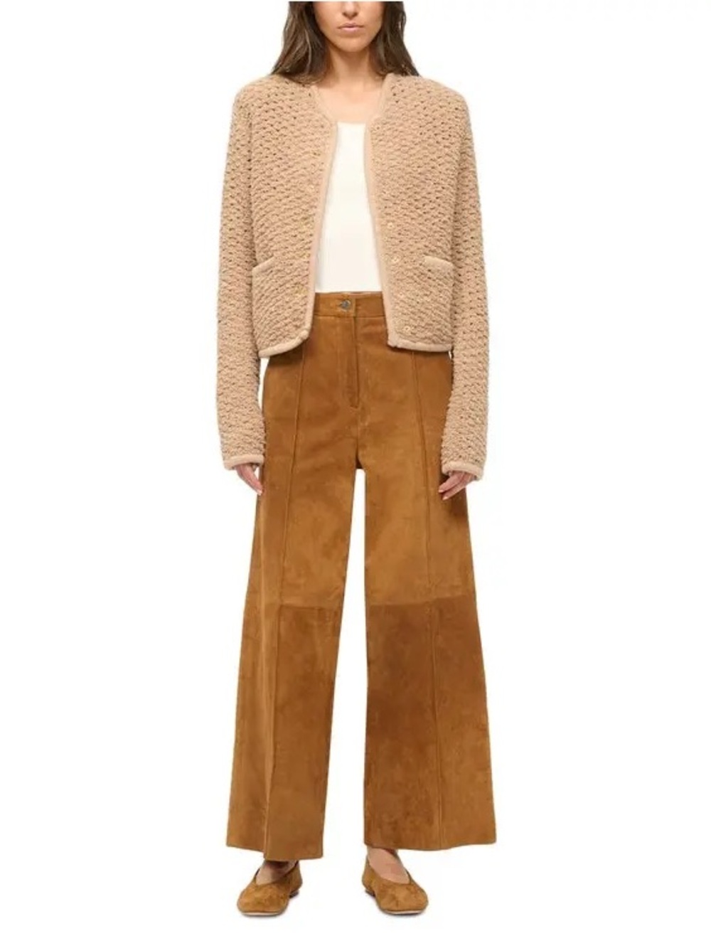 STAUD Camel Lisson Jacket | M
